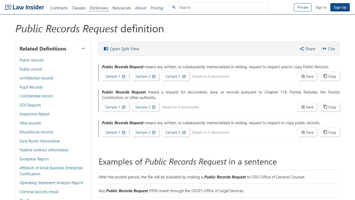 Public Records Request Definition | Law Insider