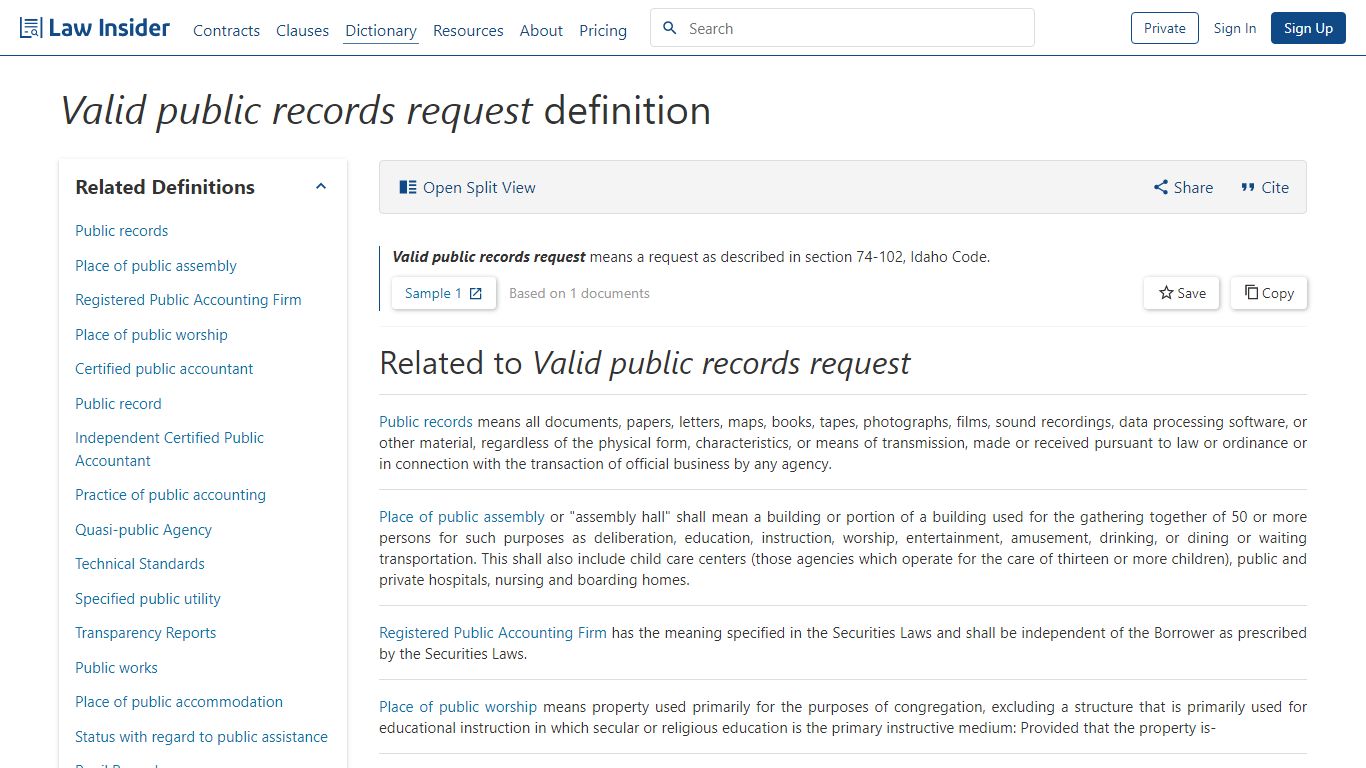 Valid public records request Definition | Law Insider